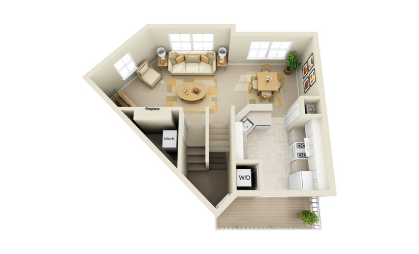 Shenandoah Classic - 3 bedroom floorplan layout with 3 bathrooms and 1457 square feet